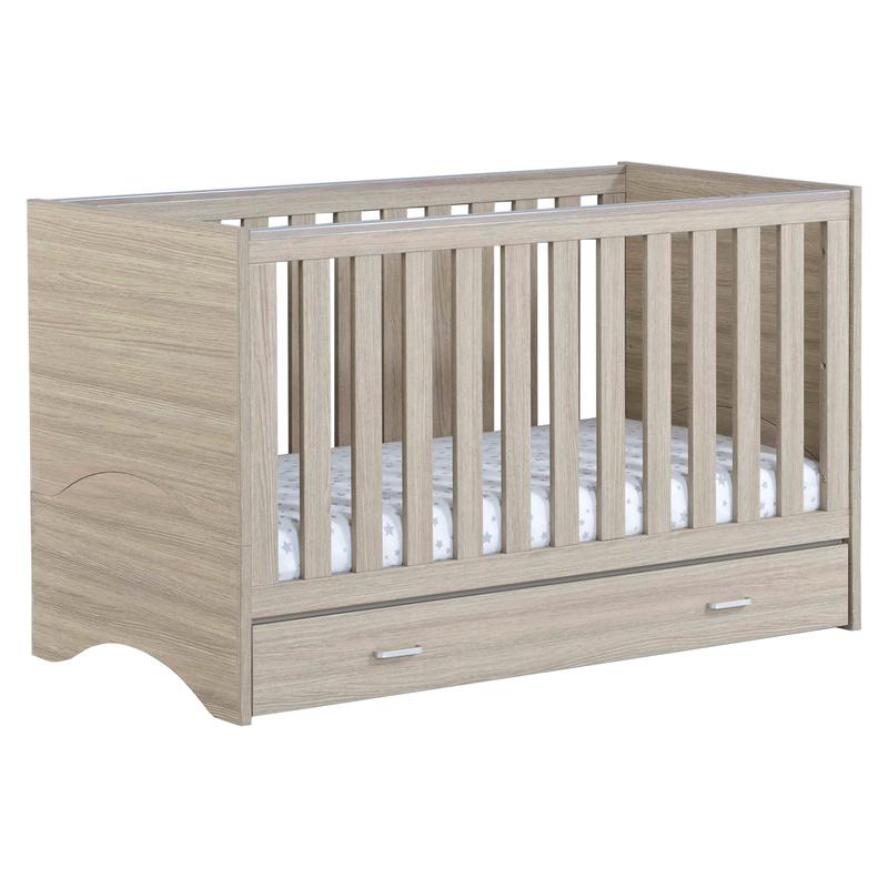Babymore Veni 3 Piece Room Set with Drawer, Warm Oak