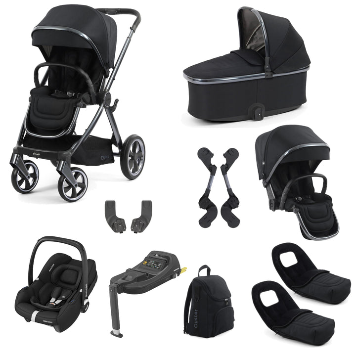 Babystyle Oyster 4 Tandem Cabriofix i-Size Travel System Bundle, Carbonite