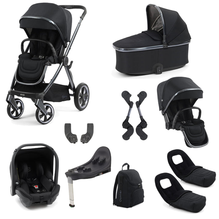 Babystyle Oyster 4 Tandem Travel System Bundle, Carbonite
