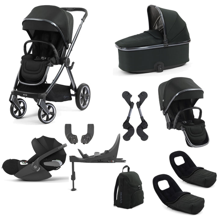 Babystyle Oyster 4 Tandem Cloud T Travel System Bundle, Black Olive