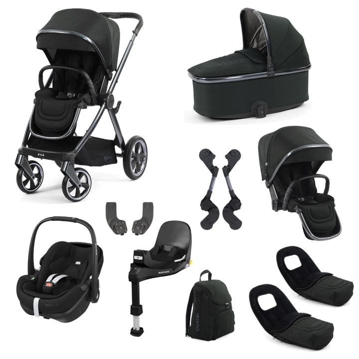 Babystyle Oyster 4 Tandem Pebble 360 Pro Travel System Bundle, Black Olive