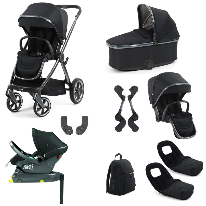 Babystyle Oyster 4 Tandem Primo Viaggio Lounge Travel System Bundle, Carbonite