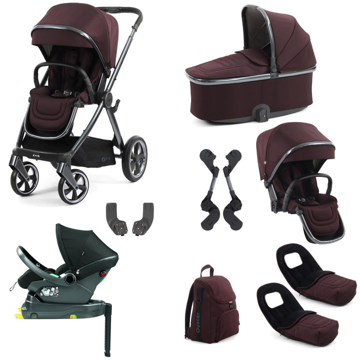 Babystyle Oyster 4 Tandem Primo Viaggio Lounge Travel System Bundle, Mulberry
