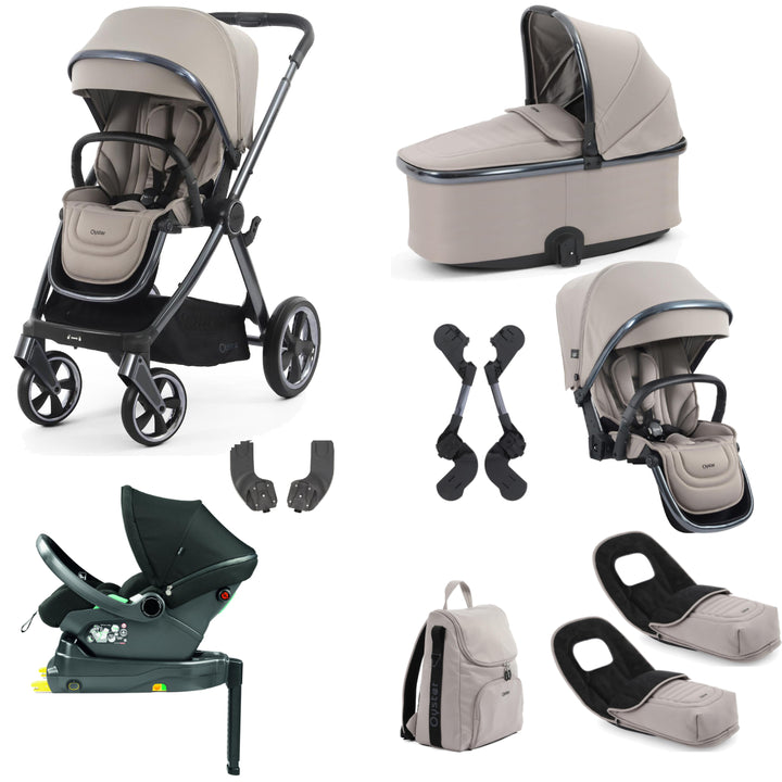 Babystyle Oyster 4 Tandem Primo Viaggio Lounge Travel System Bundle, Stone