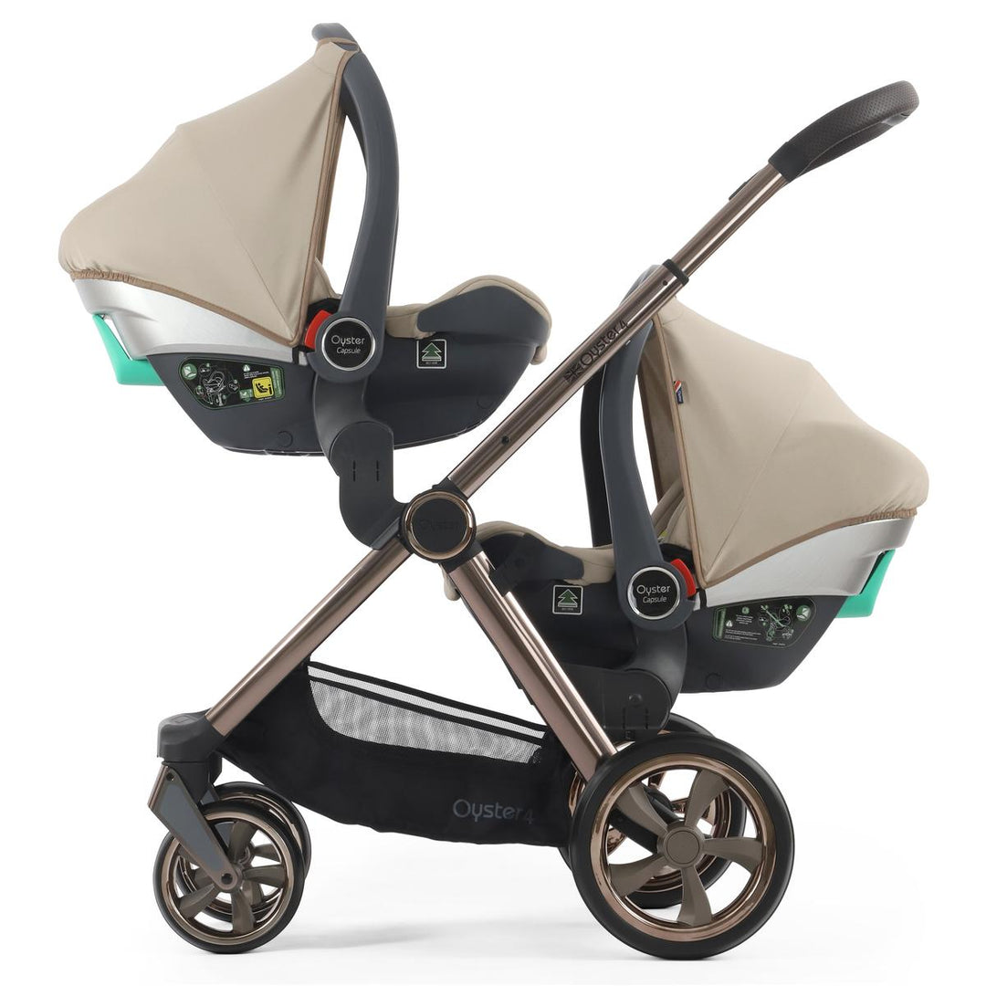 Babystyle Oyster 4 Twin Travel System Bundle, Buttermilk