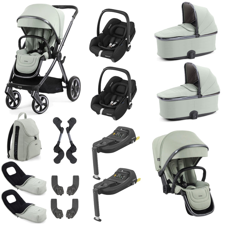 Babystyle Oyster 4 Twin Cabriofix i-Size Travel System Bundle, Pistachio