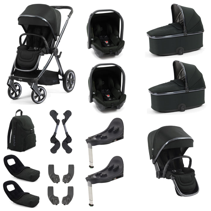 Babystyle Oyster 4 Twin Travel System Bundle, Black Olive