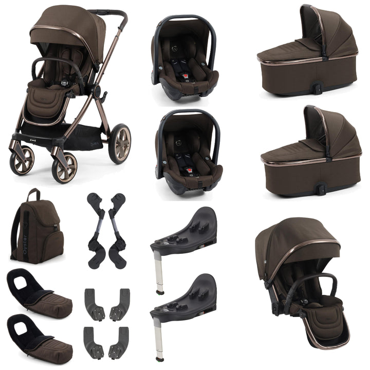 Babystyle Oyster 4 Twin Travel System Bundle, Chocolate Velvet