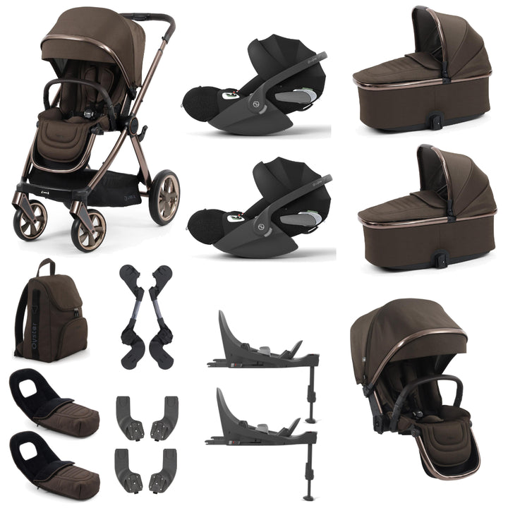 Babystyle Oyster 4 Twin Cloud T Travel System Bundle, Chocolate Velvet