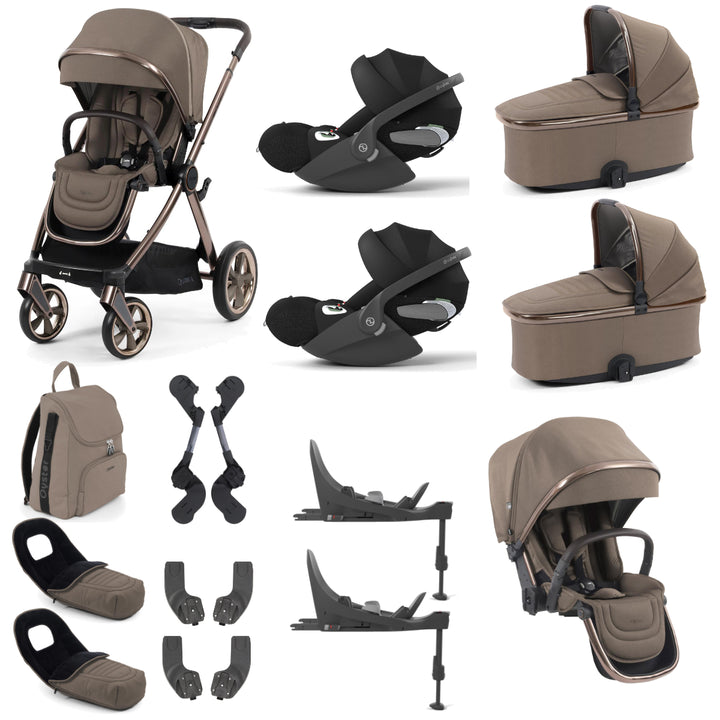 Babystyle Oyster 4 Twin Cloud T Travel System Bundle, Mink