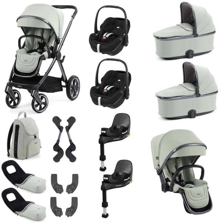 Babystyle Oyster 4 Twin Pebble 360 Pro Travel System Bundle, Pistachio