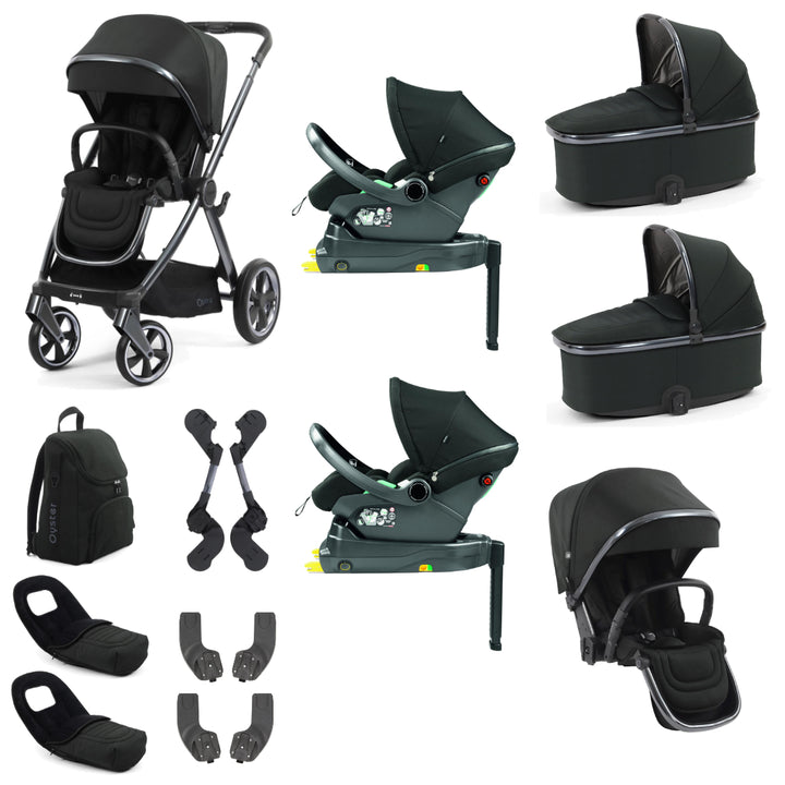 Babystyle Oyster 4 Twin Primo Viaggio Lounge Travel System Bundle, Black Olive