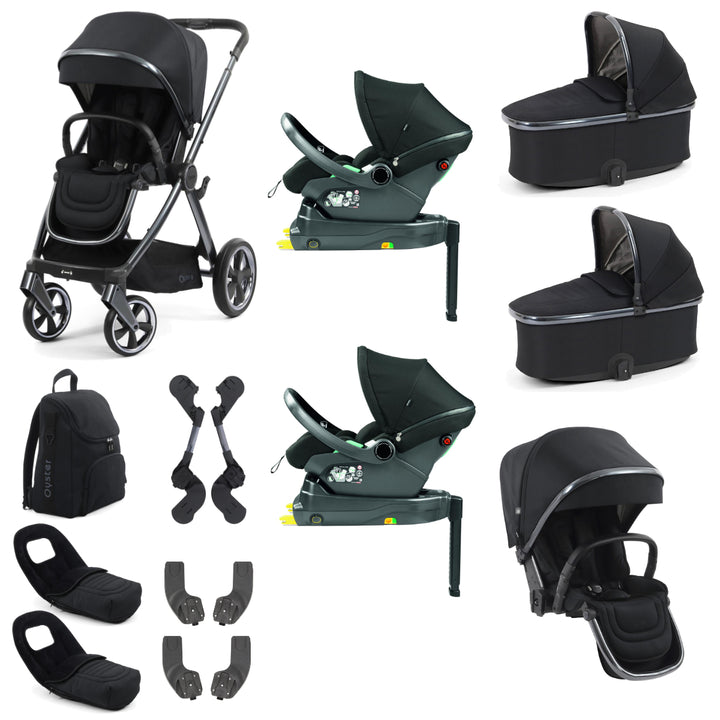 Babystyle Oyster 4 Twin Primo Viaggio Lounge Travel System Bundle, Carbonite