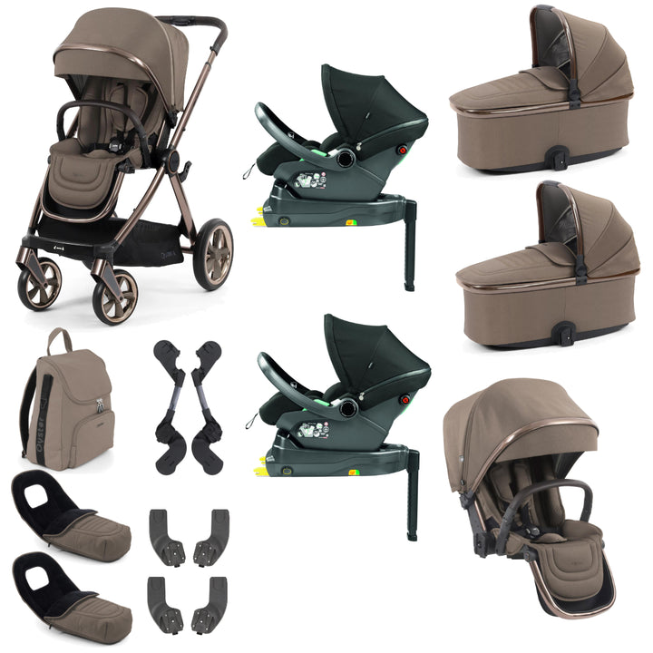 Babystyle Oyster 4 Twin Primo Viaggio Lounge Travel System Bundle, Mink