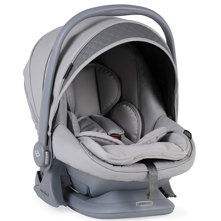 Bebecar Ip-Op Classic XL Trio 3 in 1 Travel System + Lie Flat Car Seat, FREE Changing Bag, Pewter