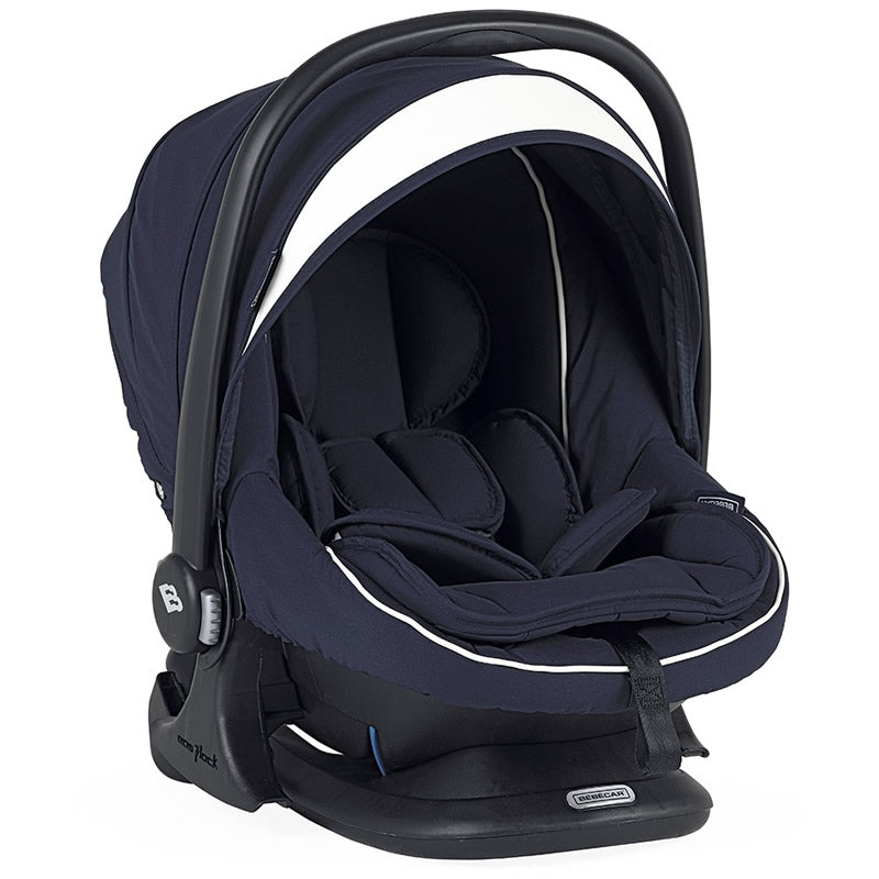Bebecar Stylo Class+ Classic Pram + Lie Flat Car Seat Travel System + Raincover, Oxford Blue