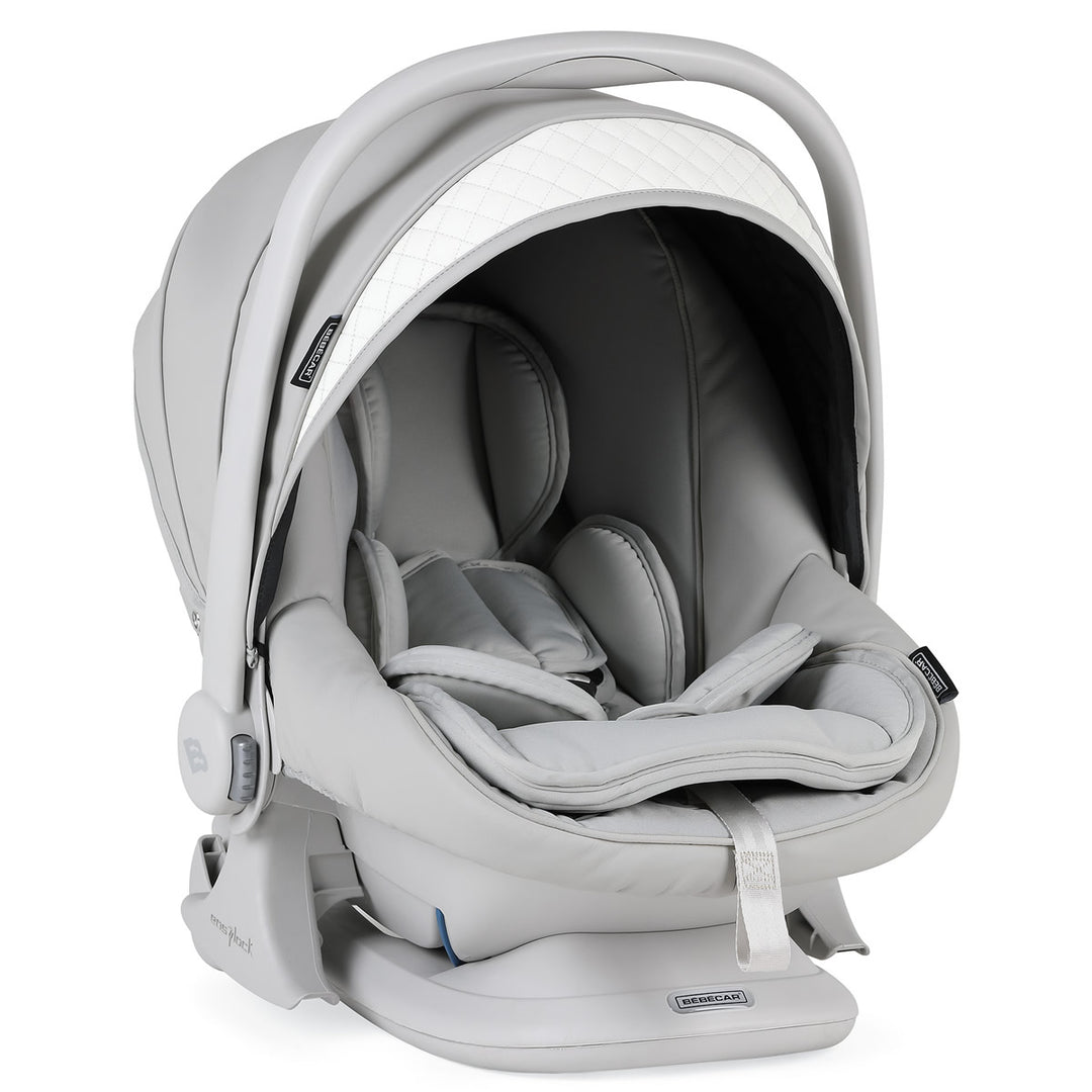 Bebecar Ip-Op Classic XL Trio 3 in 1 Travel System + Lie Flat Car Seat, FREE Changing Bag, Silver Grey