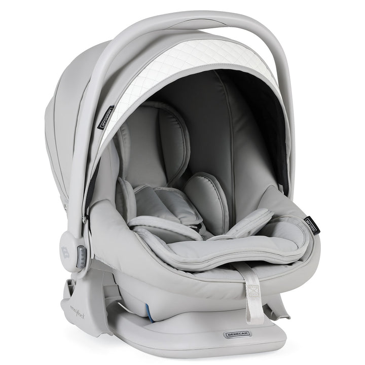 Bebecar Ip-Op Classic XL Trio 3 in 1 Travel System + Lie Flat Car Seat, FREE Changing Bag, Silver Grey