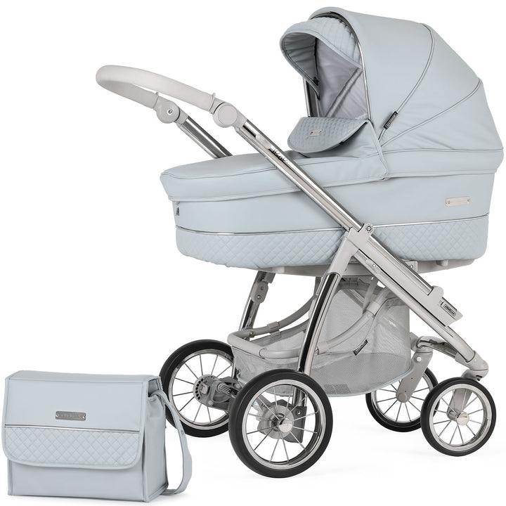 Bebecar Ip-Op Classic XL Duo 2 in 1 Pram + Raincover, FREE Changing Bag, Baby Blue