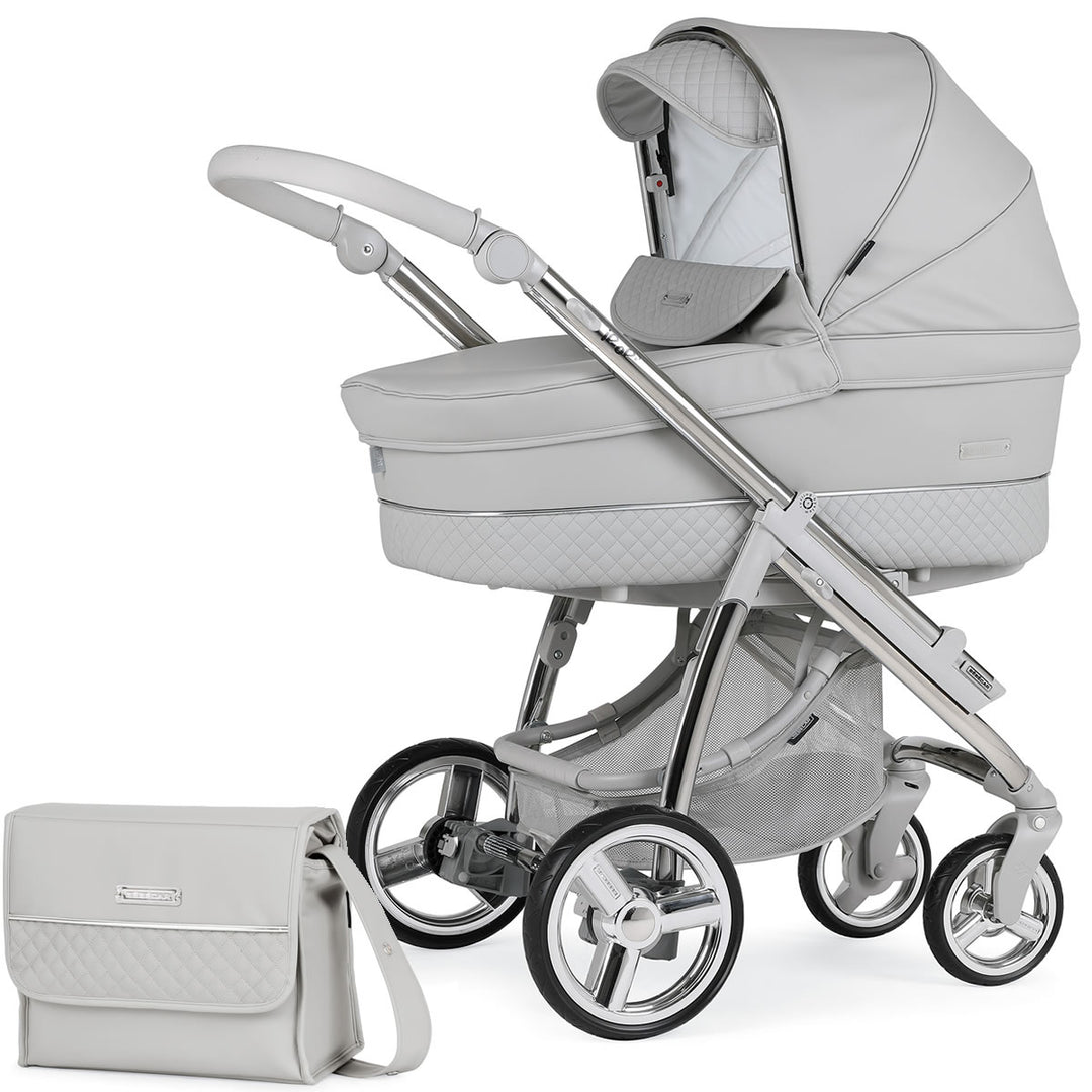 Bebecar Ip-Op Classic XL Duo 2 in 1 Pram + Raincover, Polished Pebble