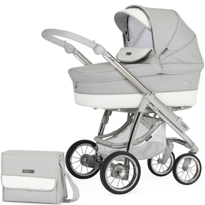 Bebecar Ip-Op Classic XL Duo 2 in 1 Pram + Raincover, Silver Grey