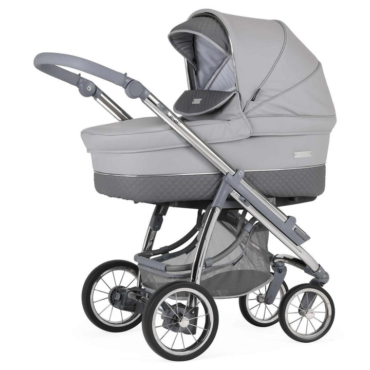 Bebecar Ip-Op Classic XL Trio 3 in 1 Travel System + Lie Flat Car Seat, FREE Changing Bag, Pewter