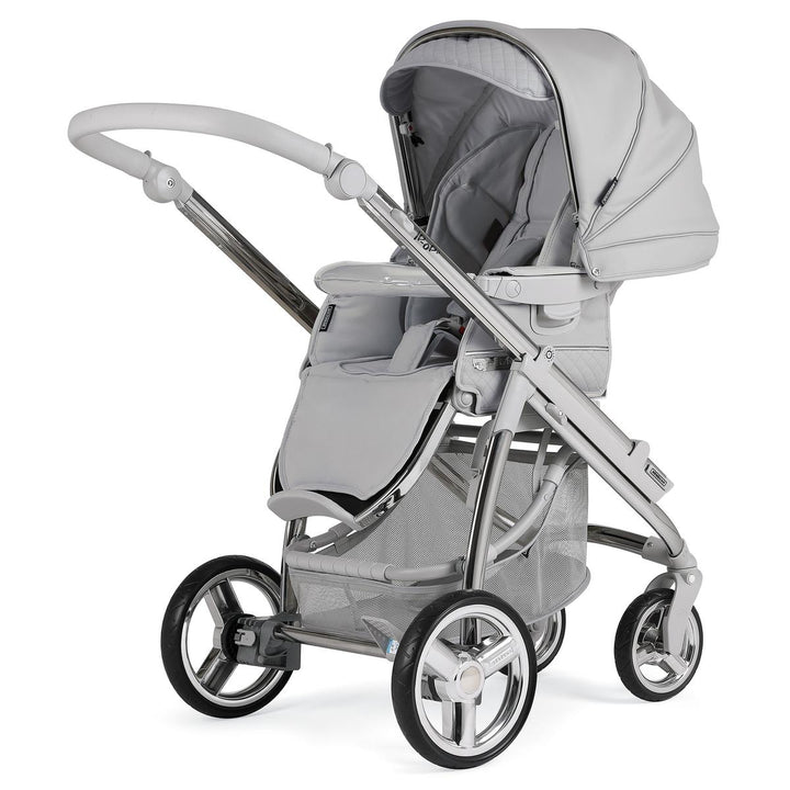 Bebecar Ip-Op Classic XL Trio 3 in 1 Travel System + Lie Flat Car Seat, FREE Changing Bag, Polished Pebble