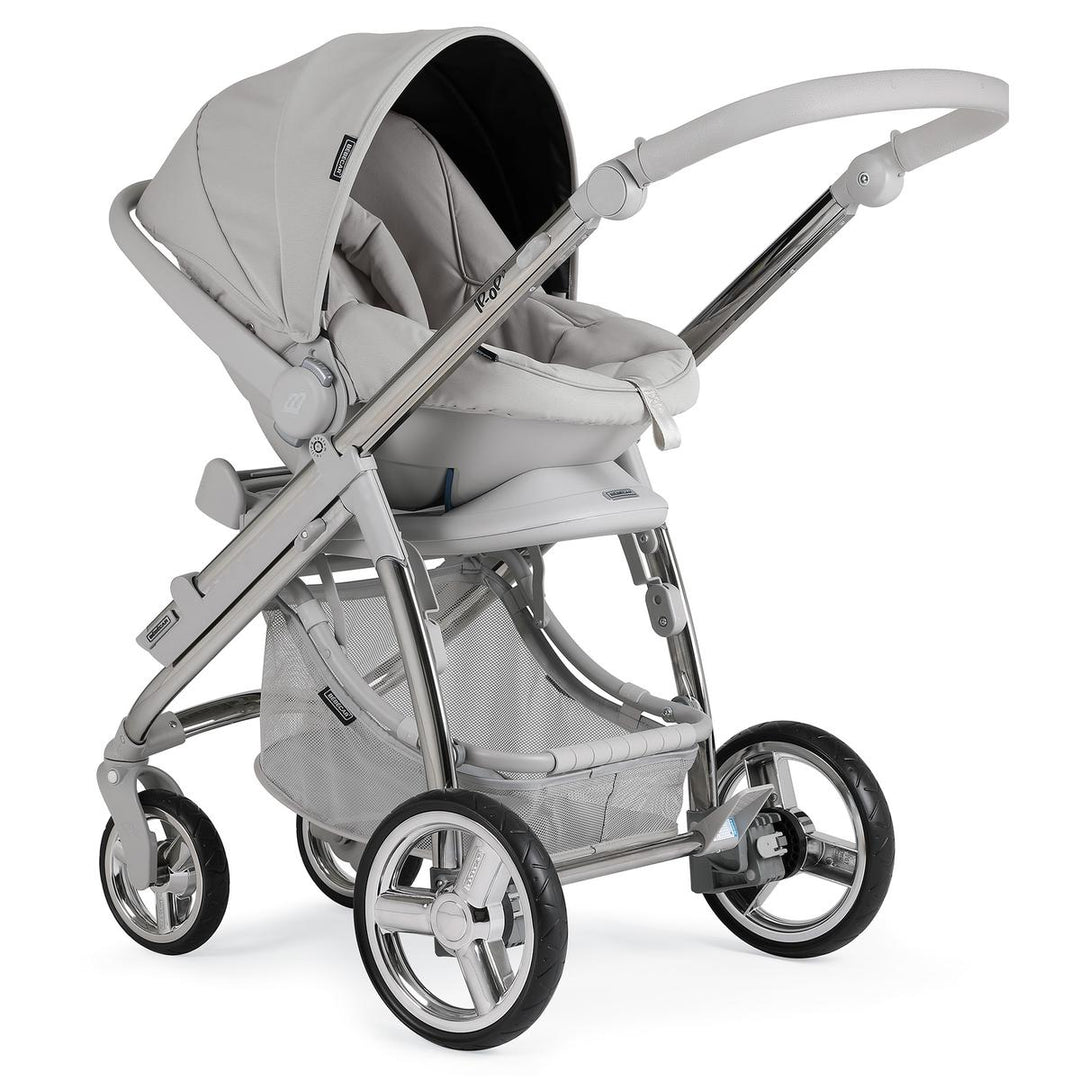 Bebecar Ip-Op Classic XL Trio 3 in 1 Travel System + Lie Flat Car Seat, FREE Changing Bag, Polished Pebble