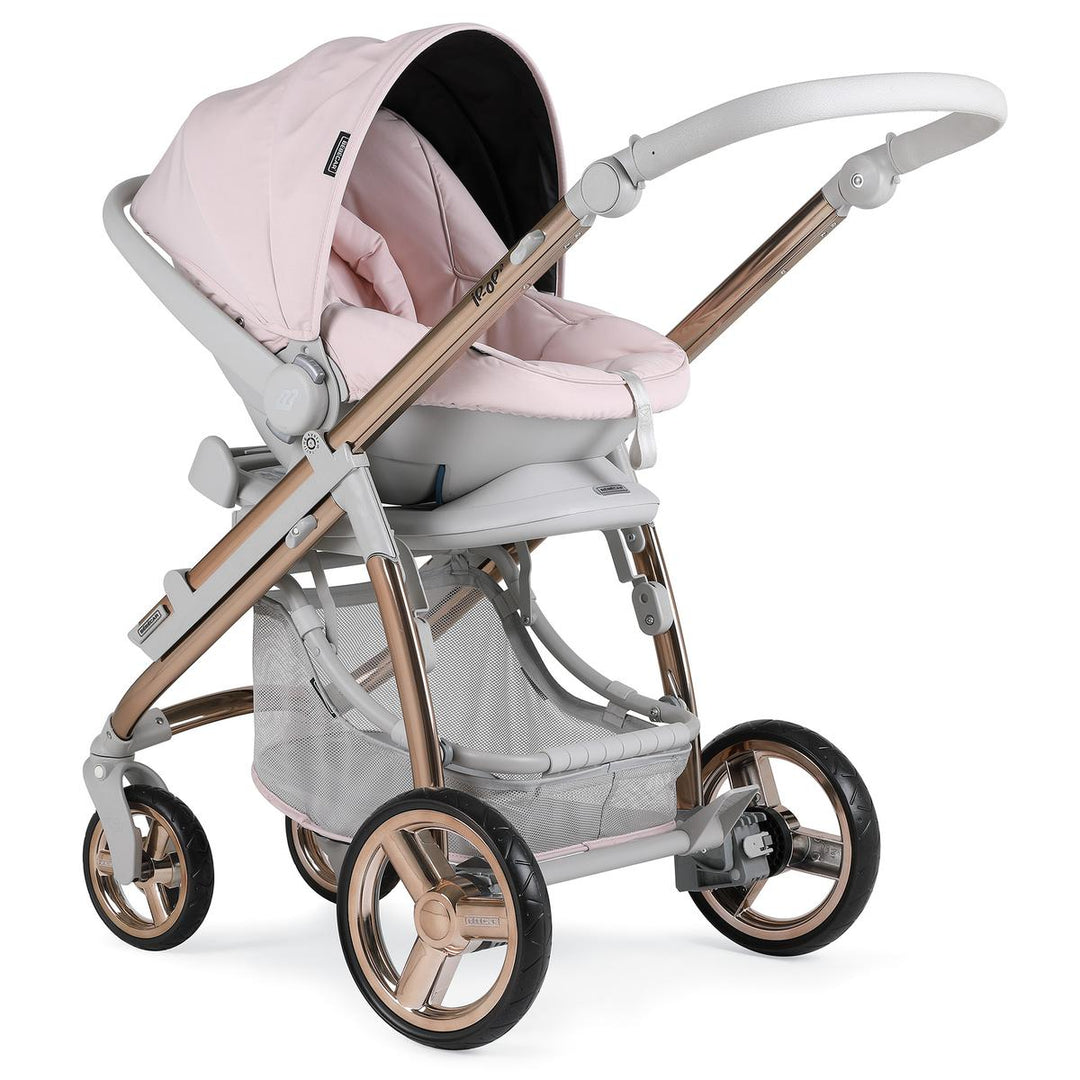 Bebecar Ip-Op Classic XL Trio 3 in 1 Travel System + Lie Flat Car Seat, FREE Changing Bag, Rose Blush