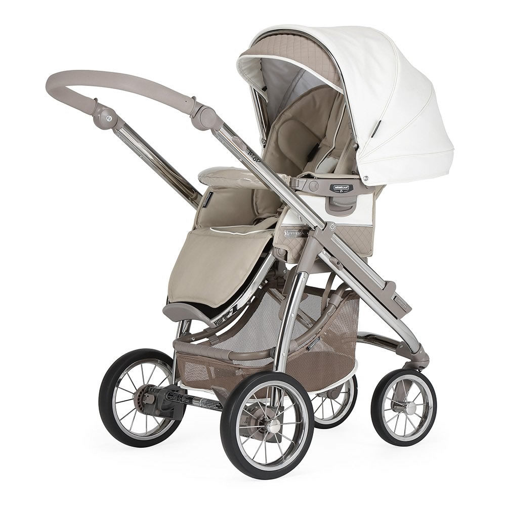 Bebecar Ip-Op Classic XL Duo 2 in 1 Pram + Raincover, FREE Changing Bag, Iced Mocha