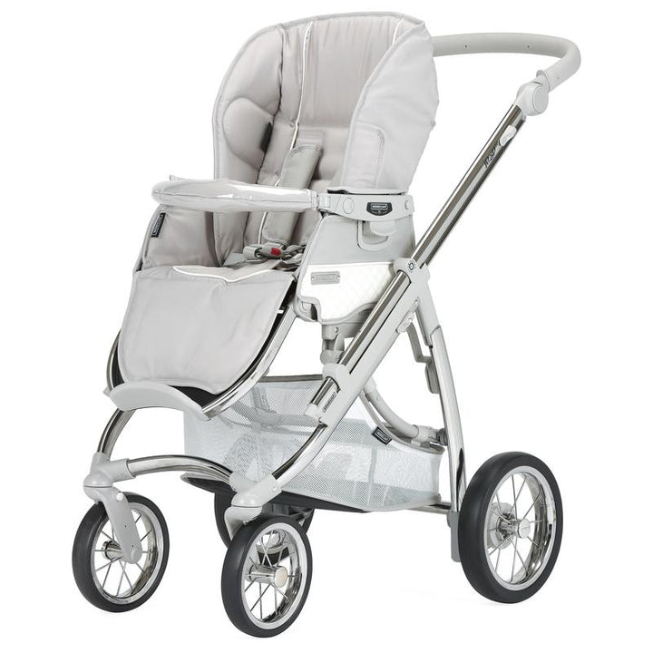 Bebecar Ip-Op Classic XL Duo 2 in 1 Pram + Raincover, FREE Changing Bag, Silver Grey
