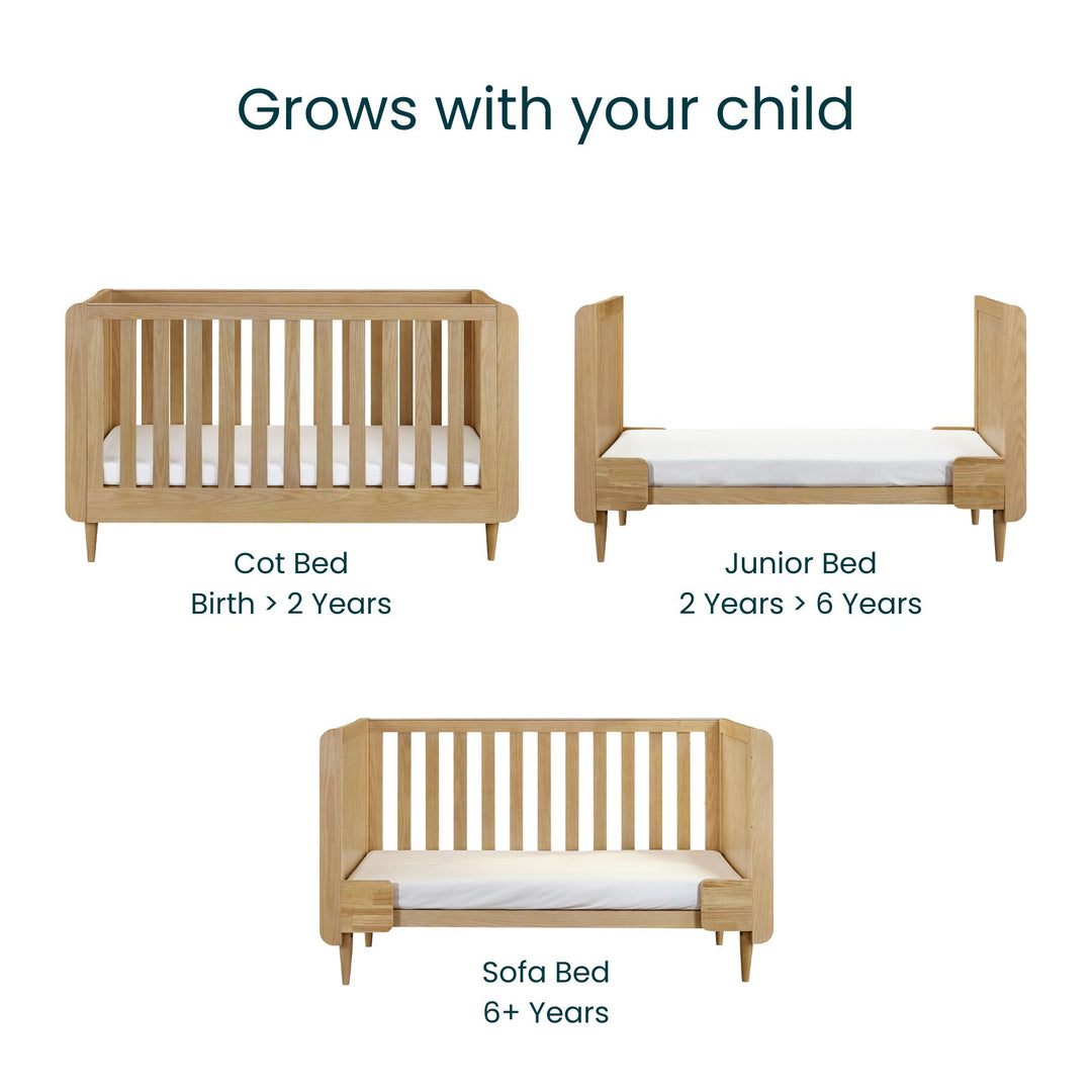 Tutti Bambini Japandi Cot Bed Light Oak