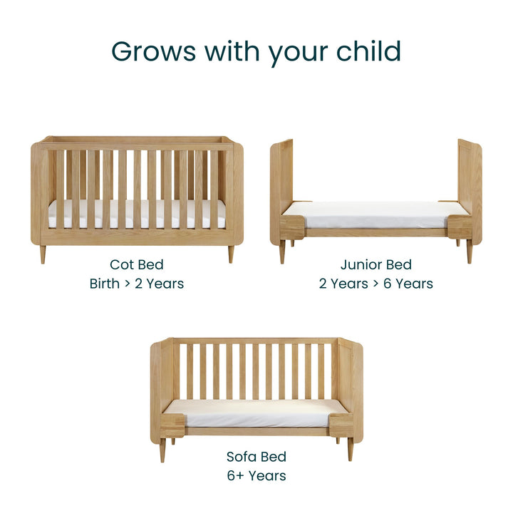 Tutti Bambini Japandi Cot Bed Light Oak
