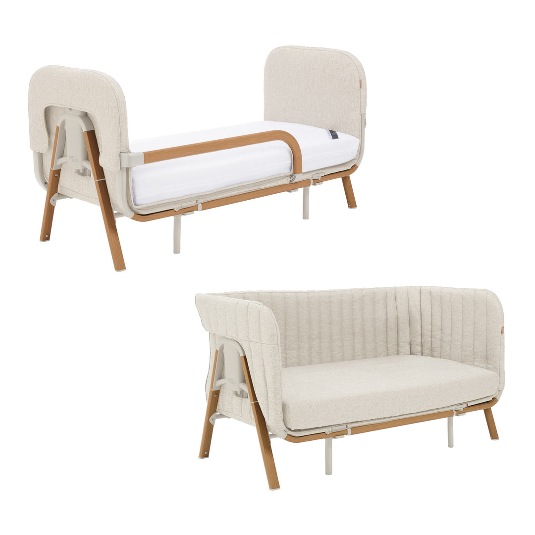 Tutti Bambini CoZee XL Scandinavian Walnut/Ecru Junior Bed & Sofa