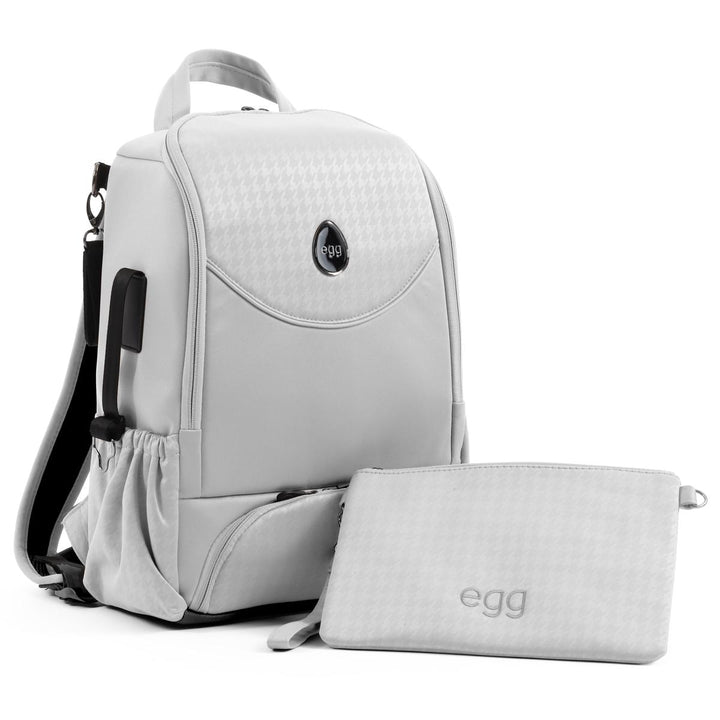egg 3 Luxury Shell i-Size Travel System Bundle, Houndstooth Silver