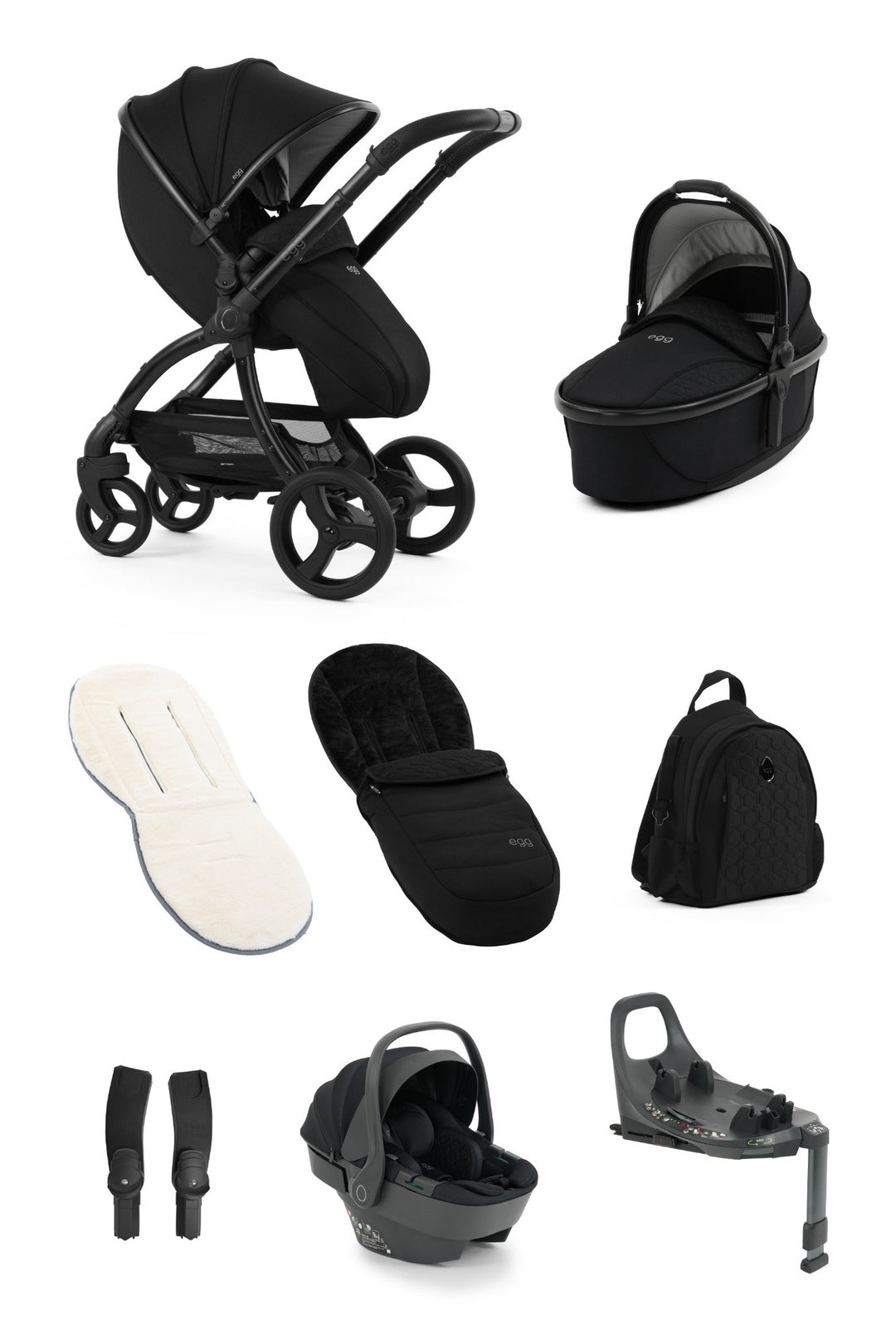 egg 3 Luxury Shell 360 i-Size Travel System Bundle Panther