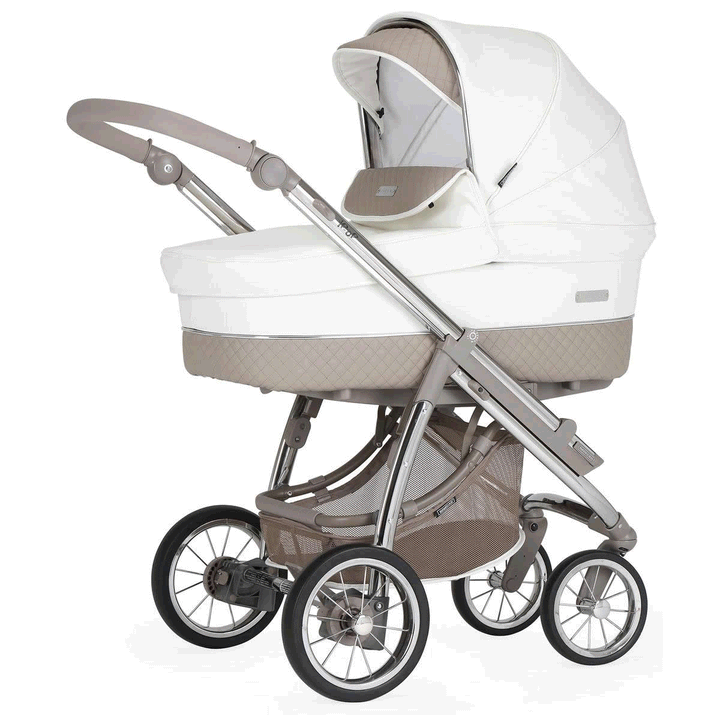 Bebecar Ip-Op Classic XL Trio 3 in 1 Travel System + Lie Flat Car Seat, FREE Changing Bag, Iced Mocha