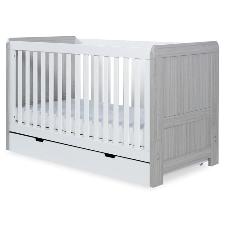 Ickle Bubba Pembrey 2 Piece Furniture Set, Under Drawer & Mattress, Ash Grey & White