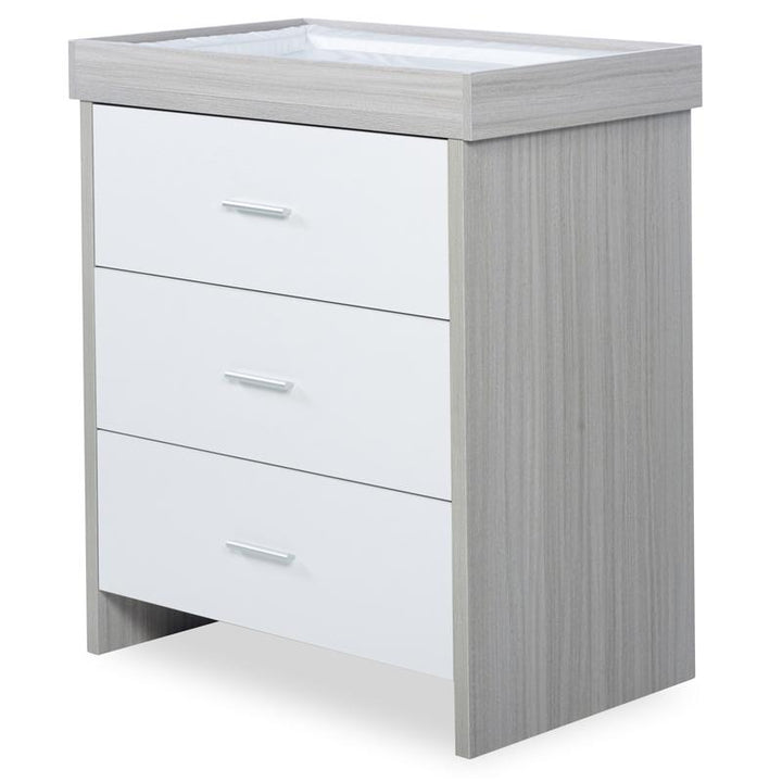 Ickle Bubba Pembrey 3 Piece Furniture Set, Under Drawer & Mattress, Ash Grey & White