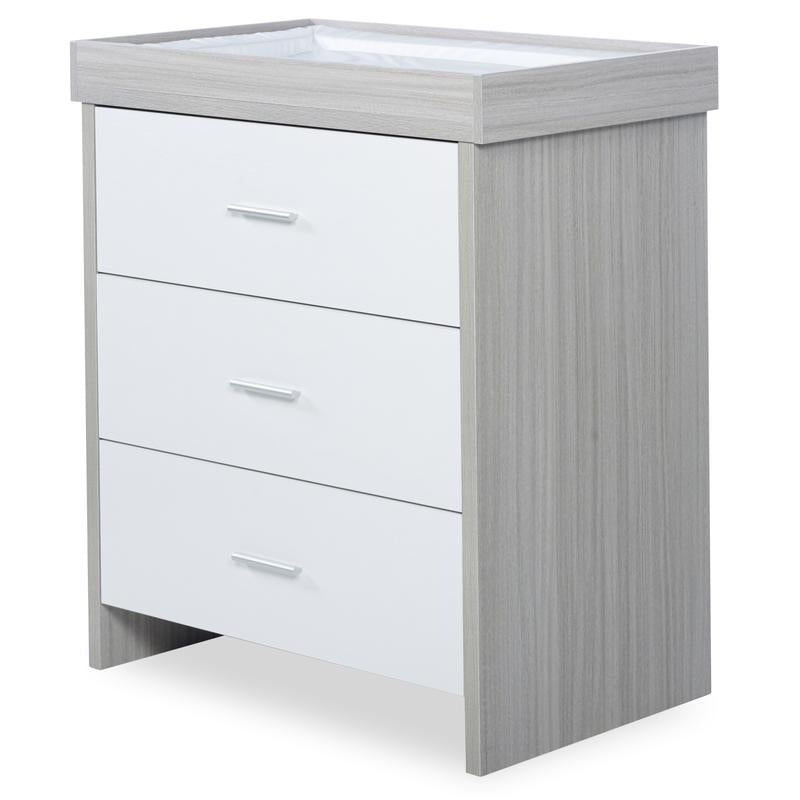 Ickle Bubba Pembrey 3 Piece Furniture Set, Ash Grey & White