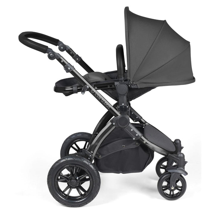 Ickle Bubba Stomp Luxe i-Size Cirrus Travel System & Home 14 Piece Bundle, Charcoal Grey/Black