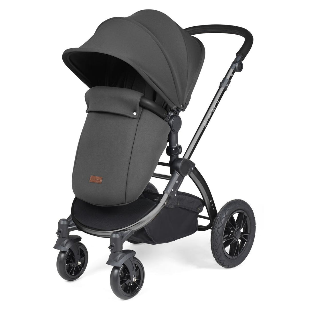 Ickle Bubba Stomp Luxe i-Size Cirrus Travel System & Home 14 Piece Bundle, Charcoal Grey/Black