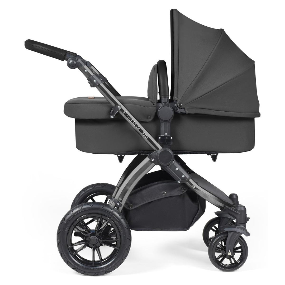 Ickle Bubba Stomp Luxe i-Size Cirrus Travel System & Home 14 Piece Bundle, Charcoal Grey/Black