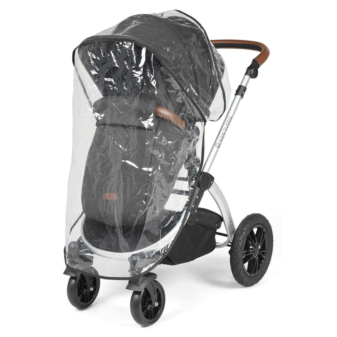 Ickle Bubba Stomp Luxe i-Size Cirrus Travel System & Home 14 Piece Bundle, Charcoal Grey/Silver