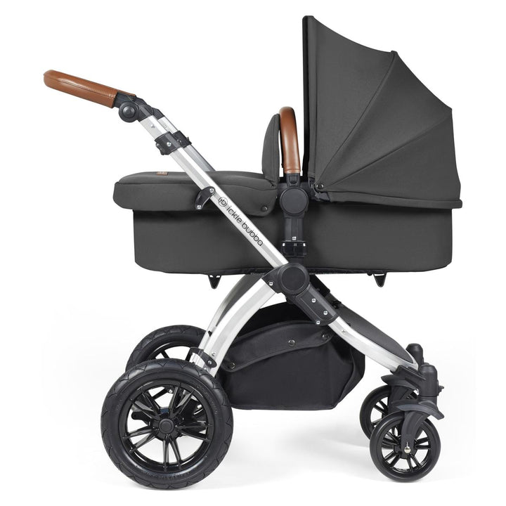 Ickle Bubba Stomp Luxe i-Size Cirrus Travel System & Home 14 Piece Bundle, Charcoal Grey/Silver