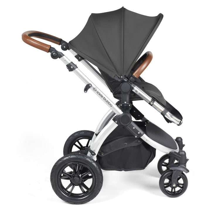 Ickle Bubba Stomp Luxe i-Size Cirrus Travel System & Home 14 Piece Bundle, Charcoal Grey/Silver