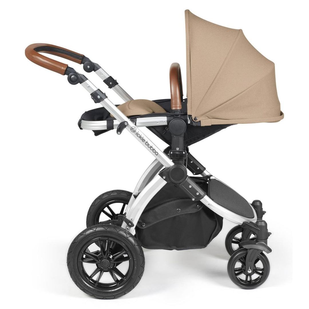 Ickle Bubba Stomp Luxe i-Size Cirrus Travel System & Home 14 Piece Bundle, Desert/Silver