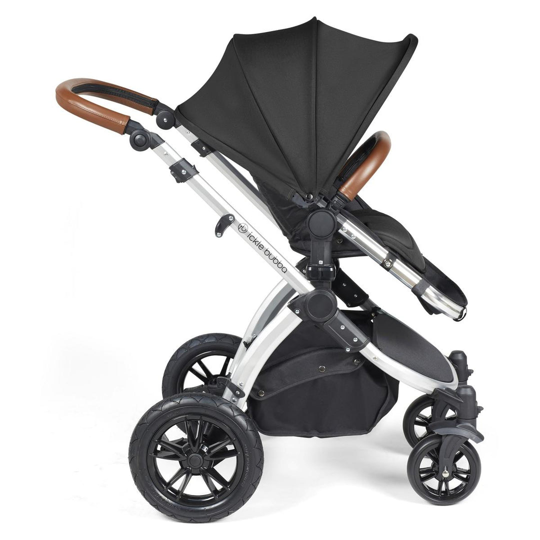 Ickle Bubba Stomp Luxe i-Size Cirrus Travel System & Home 14 Piece Bundle, Midnight/Silver
