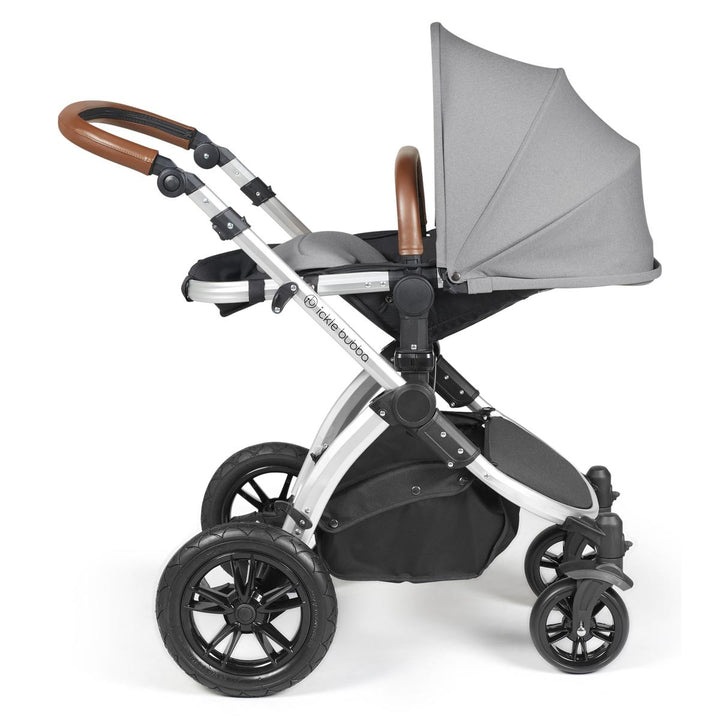 Ickle Bubba Stomp Luxe i-Size Cirrus Travel System & Home 14 Piece Bundle, Pearl Grey/Silver
