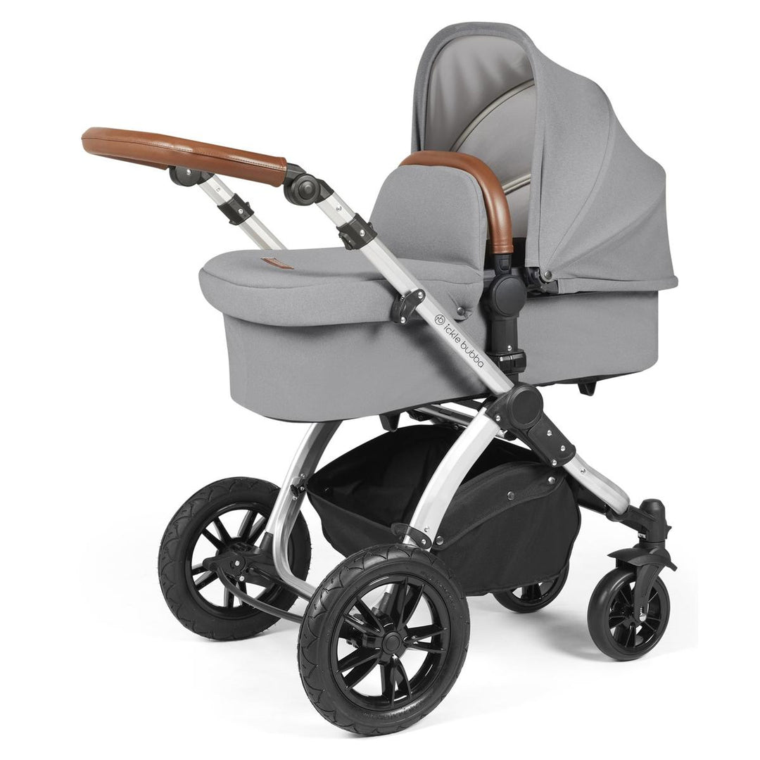 Ickle Bubba Stomp Luxe i-Size Cirrus Travel System & Home 14 Piece Bundle, Pearl Grey/Silver